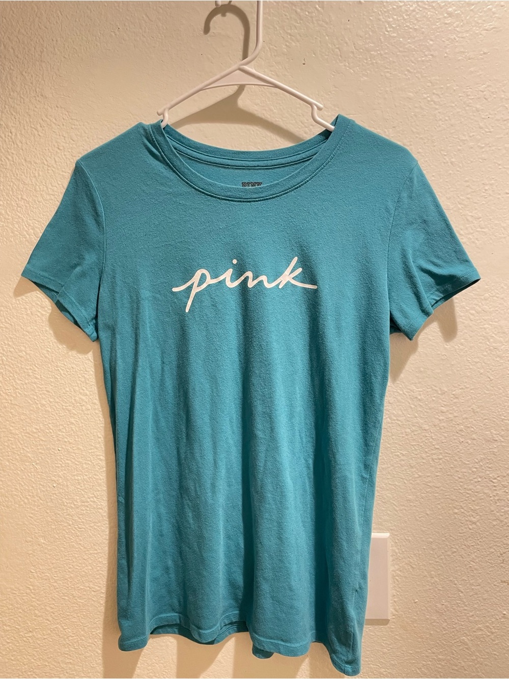 PINK Victoria's Secret Teal Short-Sleeve Logo Tee
